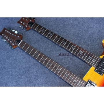 Custom PRS Double Neck 6 String Electric Guitar Tricolor Passive Pickups and 12 String Guitar