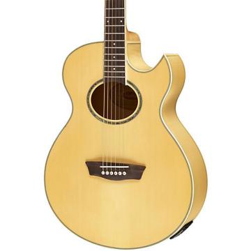 Washburn Festival EA20 Spruce Top Acoustic Cutaway Electric Mini Jumbo Flame Maple Guitar with 4-Band EQ Natural